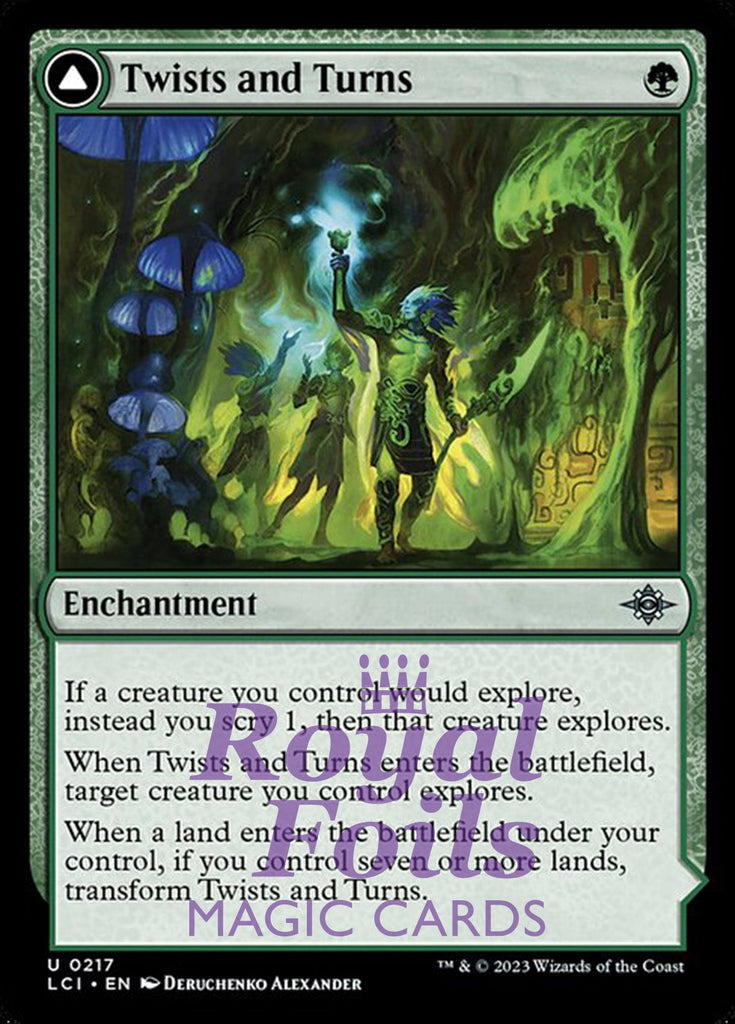 Twists and Turns // Mycoid Maze 4x FOIL Lost Caverns of Ixalan MTG LCI Uncommon MINT green Twists and Turns // Mycoid Maze 4x FOIL Lost Caverns of Ixalan MTG LCI Uncommon MINT green