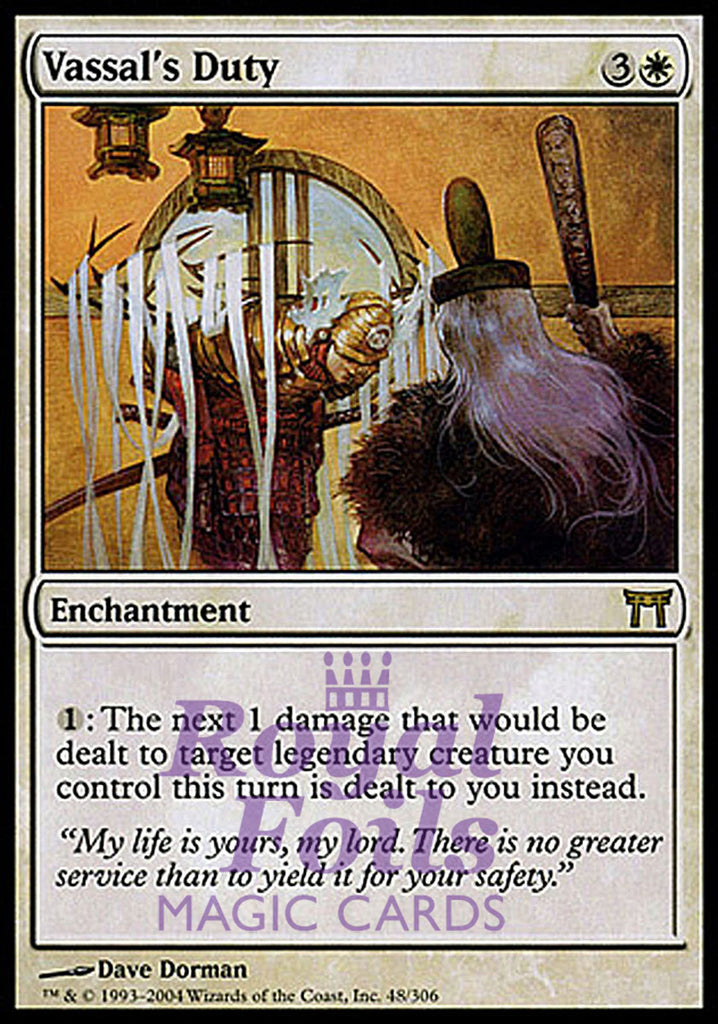 Vassal's Duty 1x FOIL CHK MTG Champions Kamigawa Rare MINT white Vassal's Duty 1x FOIL CHK MTG Champions Kamigawa Rare MINT white