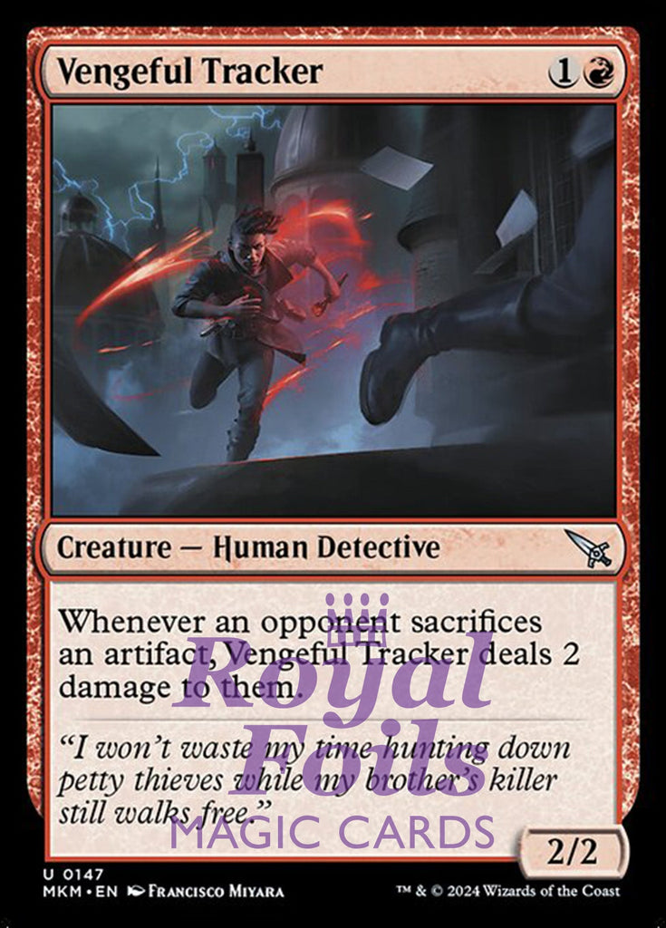 Vengeful Tracker 4x FOIL MTG Murders at Karlov Manor MKM Uncommon MINT red Vengeful Tracker 4x FOIL MTG Murders at Karlov Manor MKM Uncommon MINT red
