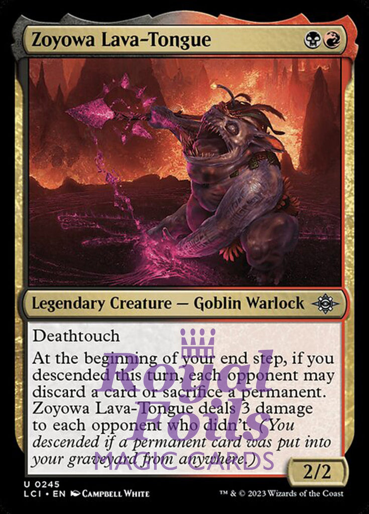 Zoyowa Lava-Tongue 3x FOIL Lost Caverns of Ixalan MTG LCI Uncommon MINT black red Zoyowa Lava-Tongue 3x FOIL Lost Caverns of Ixalan MTG LCI Uncommon MINT black red