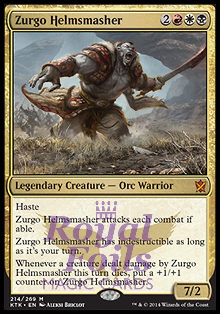 Zurgo Helmsmasher 1x FOIL KTK MTG Khans of Tarkir Mythic MINT red white Zurgo Helmsmasher 1x FOIL KTK MTG Khans of Tarkir Mythic MINT red white