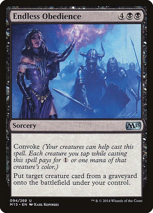 Endless Obedience 2x FOIL MTG M15 Core Set Uncommon MINT black Endless Obedience 2x FOIL MTG M15 Core Set Uncommon MINT black
