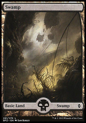 Swamp 261 1x FOIL BFZ MTG Battle for Zendikar Full Art Basic Land NM black sb Swamp 261 1x FOIL BFZ MTG Battle for Zendikar Full Art Basic Land NM black sb