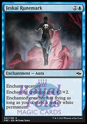 Jeskai Runemark 4x FOIL FRF MTG Fate Reforged Common MINT blue Jeskai Runemark 4x FOIL FRF MTG Fate Reforged Common MINT blue
