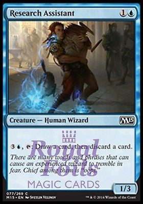 **4x FOIL Research Assistant** MTG M15 Core Set Common MINT blue human wizard **4x FOIL Research Assistant** MTG M15 Core Set Common MINT blue human wizard