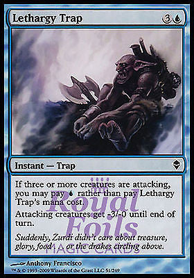 **4x FOIL Lethargy Trap** ZEN MTG Zendikar Common MINT blue **4x FOIL Lethargy Trap** ZEN MTG Zendikar Common MINT blue