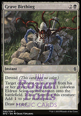 Grave Birthing 4x FOIL BFZ MTG Battle for Zendikar Common MINT black Grave Birthing 4x FOIL BFZ MTG Battle for Zendikar Common MINT black