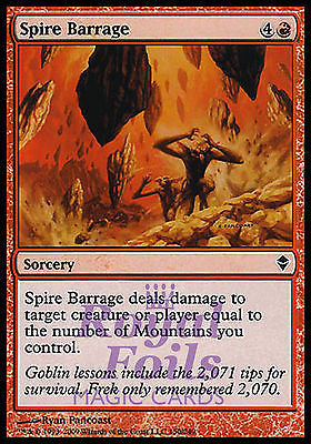 **4x FOIL Spire Barrage** ZEN MTG Zendikar Common MINT red **4x FOIL Spire Barrage** ZEN MTG Zendikar Common MINT red