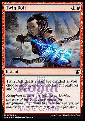 **2x FOIL Twin Bolt** DTK MTG Dragons of Tarkir Common MINT red **2x FOIL Twin Bolt** DTK MTG Dragons of Tarkir Common MINT red