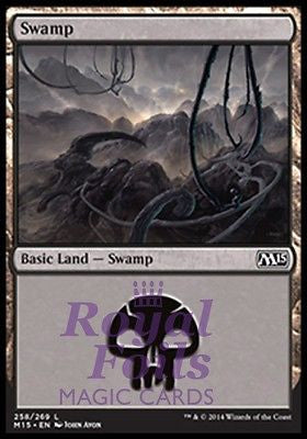 Swamp #258 2x FOIL MTG M15 Core Set Basic Land MINT black Swamp #258 2x FOIL MTG M15 Core Set Basic Land MINT black
