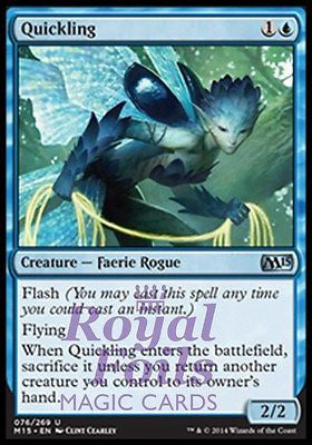 **1x FOIL Quickling** MTG M15 Core Set Uncommon MINT blue faerie rogue **1x FOIL Quickling** MTG M15 Core Set Uncommon MINT blue faerie rogue
