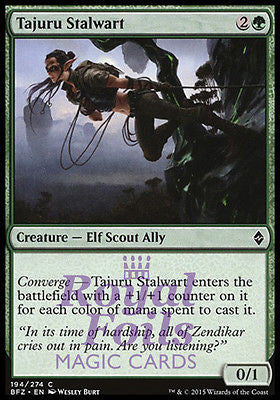 **4x FOIL Tajuru Stalwart* BFZ MTG Battle for Zendikar Common MINT green **4x FOIL Tajuru Stalwart* BFZ MTG Battle for Zendikar Common MINT green
