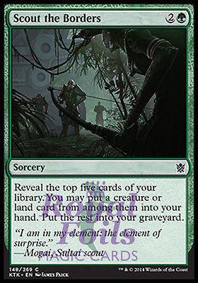 **4x FOIL Scout the Borders** MTG KTK Khans of Tarkir Common MINT green **4x FOIL Scout the Borders** MTG KTK Khans of Tarkir Common MINT green