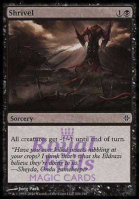 **4x FOIL Shrivel** ROE MTG Rise of Eldrazi Common NM black **4x FOIL Shrivel** ROE MTG Rise of Eldrazi Common NM black