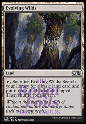 Evolving Wilds 2x FOIL MTG M15 Core Set Common MINT land Evolving Wilds 2x FOIL MTG M15 Core Set Common MINT land