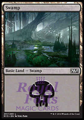 Swamp #261 2x FOIL MTG M15 Core Set Basic Land MINT black Swamp #261 2x FOIL MTG M15 Core Set Basic Land MINT black