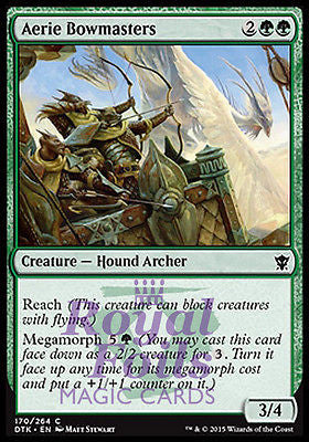 **4x FOIL Aerie Bowmasters** DTK MTG Dragons of Tarkir Common MINT green **4x FOIL Aerie Bowmasters** DTK MTG Dragons of Tarkir Common MINT green