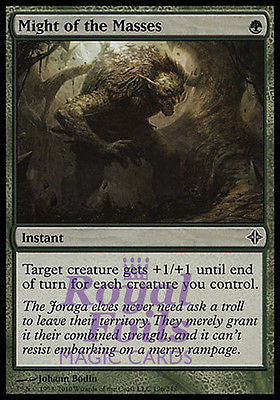 **3x FOIL Might of the Masses* ROE MTG Rise of Eldrazi Common MINT green **3x FOIL Might of the Masses* ROE MTG Rise of Eldrazi Common MINT green