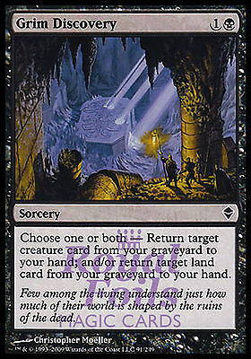 **3x FOIL Grim Discovery** ZEN MTG Zendikar Common MINT black **3x FOIL Grim Discovery** ZEN MTG Zendikar Common MINT black