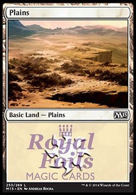 **4x FOIL Plains #253** MTG M15 Core Set Basic Land MINT white **4x FOIL Plains #253** MTG M15 Core Set Basic Land MINT white