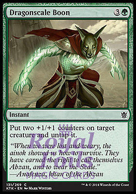 **4x FOIL Dragonscale Boon** MTG KTK Khans of Tarkir Common MINT green **4x FOIL Dragonscale Boon** MTG KTK Khans of Tarkir Common MINT green
