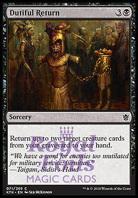 **4x FOIL Dutiful Return** MTG KTK Khans of Tarkir Common MINT black **4x FOIL Dutiful Return** MTG KTK Khans of Tarkir Common MINT black
