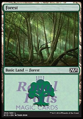 **4x FOIL Forest #266** MTG M15 Core Set Basic Land MINT green **4x FOIL Forest #266** MTG M15 Core Set Basic Land MINT green