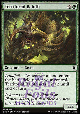 **4x FOIL Territorial Baloth BFZ MTG Battle for Zendikar Common MINT green **4x FOIL Territorial Baloth BFZ MTG Battle for Zendikar Common MINT green