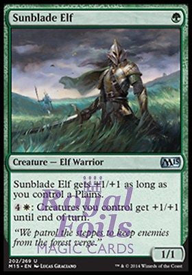 **2x FOIL Sunblade Elf** MTG M15 Core Set Uncommon MINT green white elf warrior **2x FOIL Sunblade Elf** MTG M15 Core Set Uncommon MINT green white elf warrior