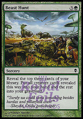 **4x FOIL Beast Hunt** ZEN MTG Zendikar Common MINT green **4x FOIL Beast Hunt** ZEN MTG Zendikar Common MINT green