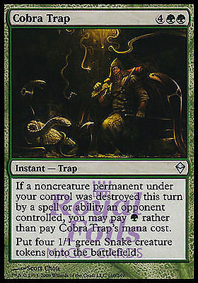 **3x FOIL Cobra Trap** ZEN MTG Zendikar Uncommon MINT green **3x FOIL Cobra Trap** ZEN MTG Zendikar Uncommon MINT green