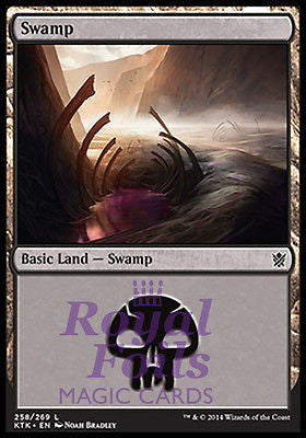 **2x FOIL Swamp #258** MTG KTK Khans of Tarkir Basic Land MINT black **2x FOIL Swamp #258** MTG KTK Khans of Tarkir Basic Land MINT black