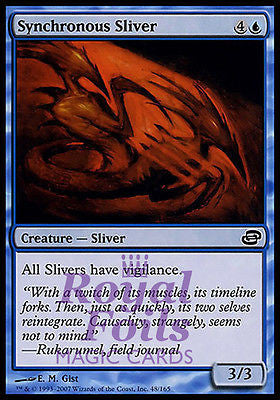 **1x FOIL Synchronous Sliver PLC MTG Planar Chaos Common NM blue **1x FOIL Synchronous Sliver PLC MTG Planar Chaos Common NM blue