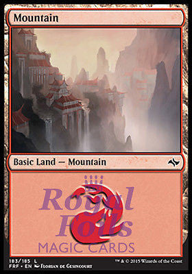 **2x FOIL Mountain #183** FRF MTG Fate Reforged Basic Land MINT red **2x FOIL Mountain #183** FRF MTG Fate Reforged Basic Land MINT red