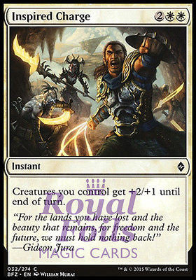 **4x FOIL Inspired Charge* BFZ MTG Battle for Zendikar Common MINT white **4x FOIL Inspired Charge* BFZ MTG Battle for Zendikar Common MINT white