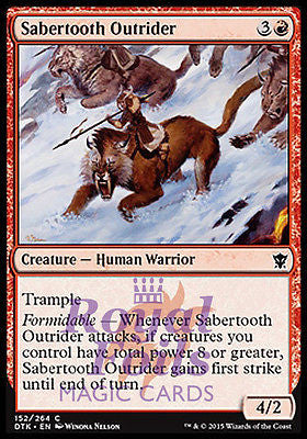 **4x FOIL Sabertooth Outrider* DTK MTG Dragons of Tarkir Common MINT red **4x FOIL Sabertooth Outrider* DTK MTG Dragons of Tarkir Common MINT red