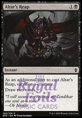 **4x FOIL Altar's Reap** BFZ MTG Battle for Zendikar Common MINT black **4x FOIL Altar's Reap** BFZ MTG Battle for Zendikar Common MINT black