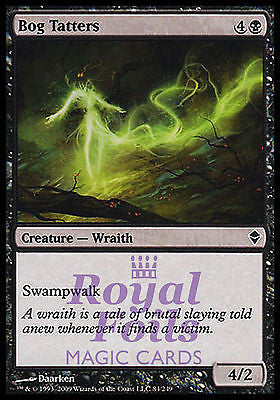 **4x FOIL Bog Tatters** ZEN MTG Zendikar Common MINT black **4x FOIL Bog Tatters** ZEN MTG Zendikar Common MINT black
