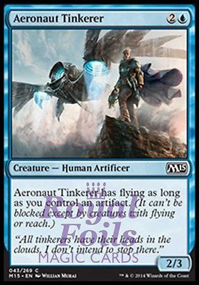 **4x FOIL Aeronaut Tinkerer** MTG M15 Core Set Common MINT blue human artificer **4x FOIL Aeronaut Tinkerer** MTG M15 Core Set Common MINT blue human artificer