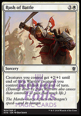 Rush of Battle 4x FOIL MTG KTK Khans of Tarkir Common MINT white Rush of Battle 4x FOIL MTG KTK Khans of Tarkir Common MINT white