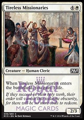 **4x FOIL Tireless Missionaries* MTG M15 Core Set Common MINT white human cleric **4x FOIL Tireless Missionaries* MTG M15 Core Set Common MINT white human cleric