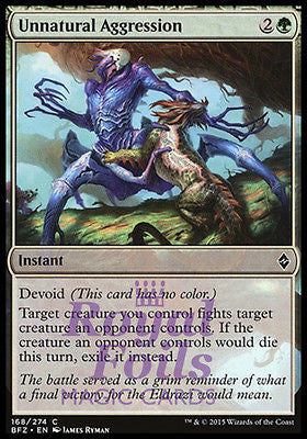 Unnatural Aggression 4x FOIL BFZ MTG Battle for Zendikar Common MINT green Unnatural Aggression 4x FOIL BFZ MTG Battle for Zendikar Common MINT green