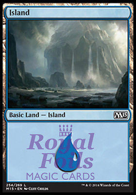 **4x FOIL Island #254** MTG M15 Core Set Basic Land MINT blue **4x FOIL Island #254** MTG M15 Core Set Basic Land MINT blue