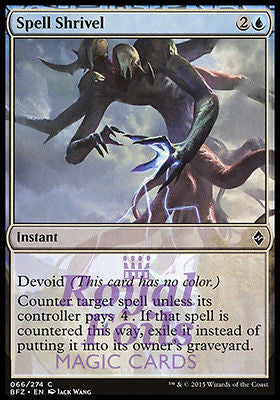 Spell Shrivel 4x FOIL BFZ MTG Battle for Zendikar Common MINT blue Spell Shrivel 4x FOIL BFZ MTG Battle for Zendikar Common MINT blue