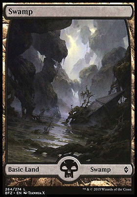 **1x FOIL Swamp 264** BFZ MTG Battle for Zendikar Full Art Basic Land MINT black **1x FOIL Swamp 264** BFZ MTG Battle for Zendikar Full Art Basic Land MINT black