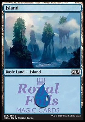 **2x FOIL Island #257** MTG M15 Core Set Basic Land MINT blue **2x FOIL Island #257** MTG M15 Core Set Basic Land MINT blue