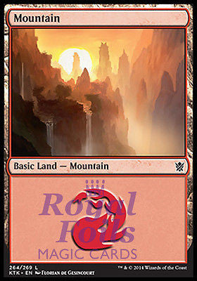 **2x FOIL Mountain #264** MTG KTK Khans of Tarkir Basic Land MINT red **2x FOIL Mountain #264** MTG KTK Khans of Tarkir Basic Land MINT red