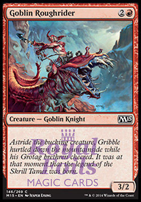 **4x FOIL Goblin Roughrider** MTG M15 Core Set Common MINT red goblin knight **4x FOIL Goblin Roughrider** MTG M15 Core Set Common MINT red goblin knight