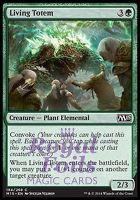 **4x FOIL Living Totem** MTG M15 Core Set Common MINT green plant elemental **4x FOIL Living Totem** MTG M15 Core Set Common MINT green plant elemental
