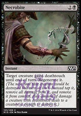 **4x FOIL Necrobite** MTG M15 Core Set Common MINT black instant **4x FOIL Necrobite** MTG M15 Core Set Common MINT black instant